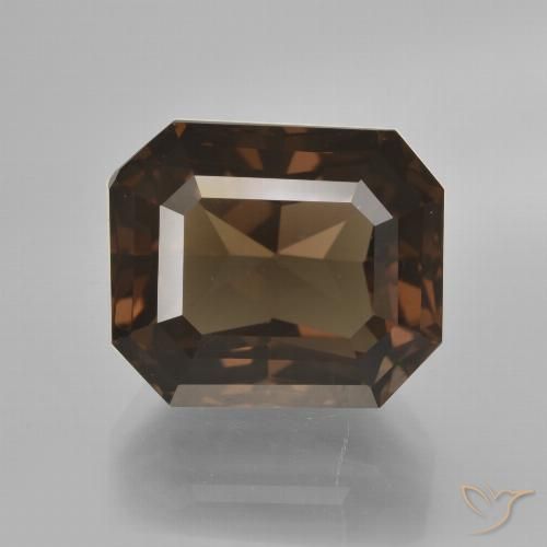 8.66ct Натуральный Умбер Браун Дымчатый кварц, Изумрудная огранка, VVS-VS