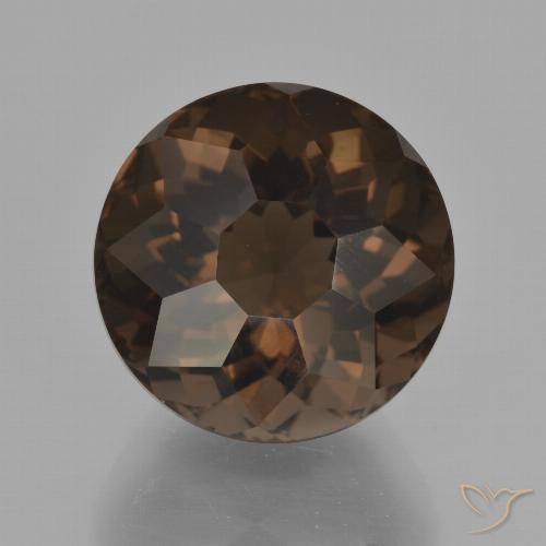 10.75ct Натуральный Гикори Браун Дымчатый кварц, Круглый, VVS-VS