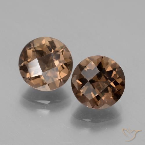 3.88 карата, натуральный Гикори Браун Дымчатый кварц, Огранка Круг, Чистота VS