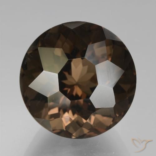 10.75ct Натуральный Шоколадно-коричневый Дымчатый кварц, Круглый, Чистота VVS