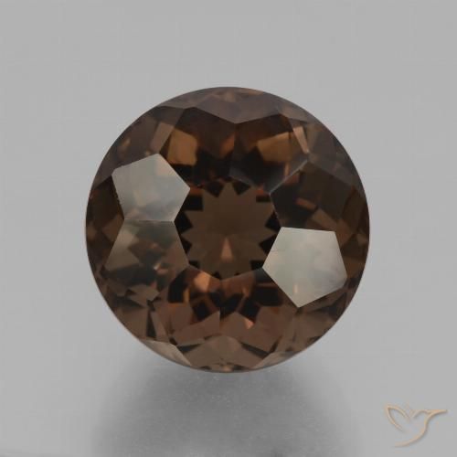 10.68ct Натуральный Темно-коричневый Дымчатый кварц, Круглый, Чистота VS