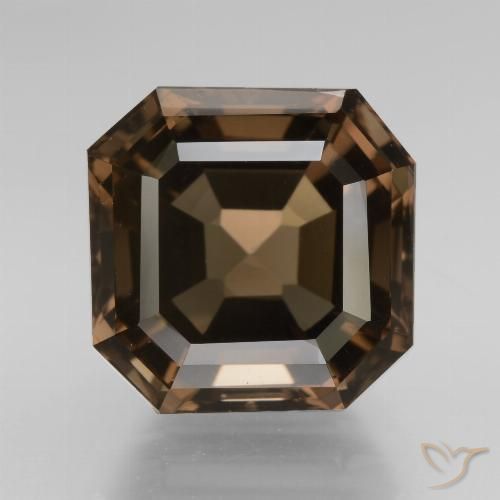7.94ct Натуральный Темно-коричневый Дымчатый кварц, Изумрудная огранка, Чистота VVS