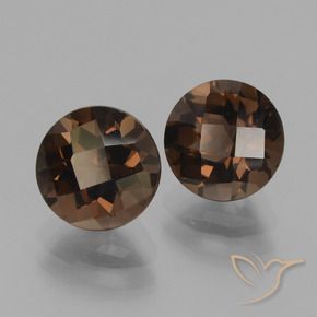 Натуральный Гикори Браун Дымчатый кварц 3,66 карата Огранка Круг, VVS-VS