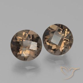 3.90 карата, натуральный Коричневый Дымчатый кварц, Круглый, VVS-VS