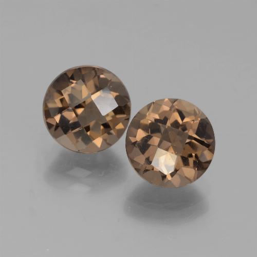 3.79 карата, натуральный Имбирный пряник коричневый Дымчатый кварц, Огранка Круг, Чистота VS