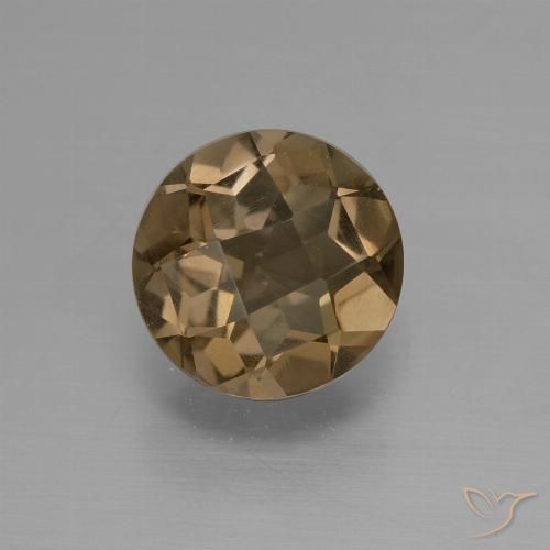 1.39ct Натуральный Теплый коричневый Дымчатый кварц, Круглый, Чистота VVS
