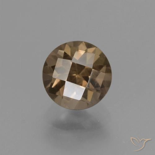 1.87ct Натуральный Средне-светло-коричневый Дымчатый кварц, Круглый, VVS-VS