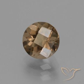 1.87 карата, натуральный Средне-светло-коричневый Дымчатый кварц, Круглый, VVS-VS