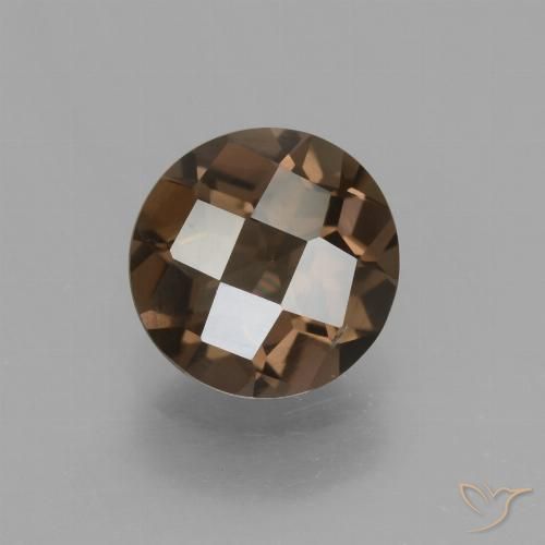 1.49ct Натуральный Коричневый Дымчатый кварц, Круглый, VVS-VS