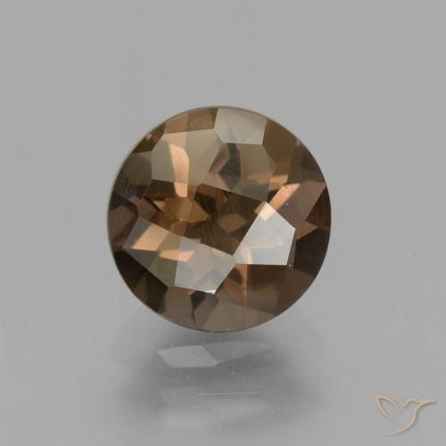 1.57ct Натуральный Коричневый Дымчатый кварц, Круглый, VVS-VS
