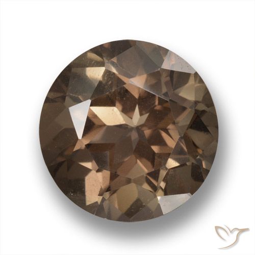 6.34ct Натуральный Теплый коричневый Дымчатый кварц, Круглый, VVS-VS