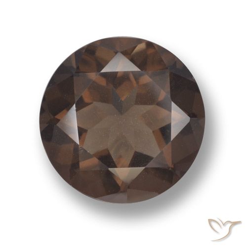 4.78ct Натуральный Шоколадно-коричневый Дымчатый кварц, Круглый, VVS-VS