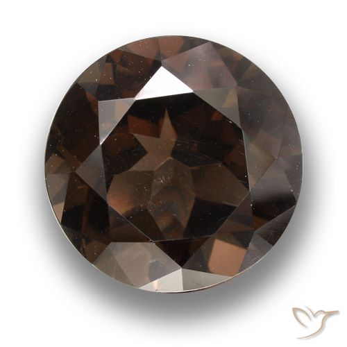 11.07ct Натуральный Темно-коричневый Дымчатый кварц, Круглый, Чистота VVS