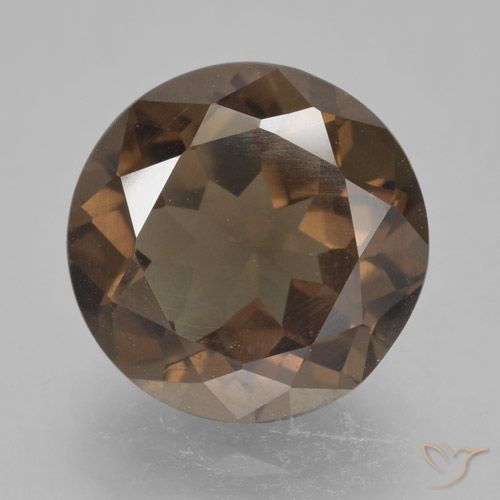4.15ct Натуральный Гикори Браун Дымчатый кварц, Круглый, VVS-VS