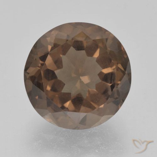 3.84ct Натуральный Теплый коричневый Дымчатый кварц, Круглый, VVS-VS