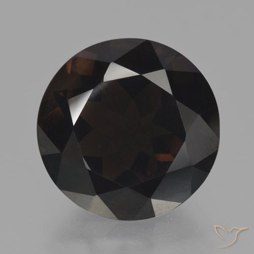 11.92ct Натуральный Темно-коричневый Дымчатый кварц, Круглый, Чистота VVS