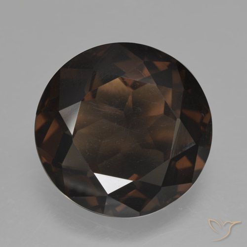 10.34ct Натуральный Темно-коричневый Дымчатый кварц, Круглый, VVS-VS