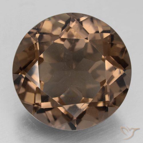 12.36ct Натуральный Коричневый Дымчатый кварц, Круглый, Чистота VS