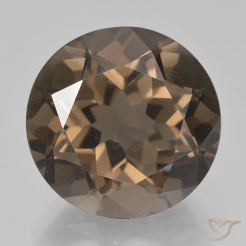 12.06ct Натуральный Гикори Браун Дымчатый кварц, Круглый, VVS-VS