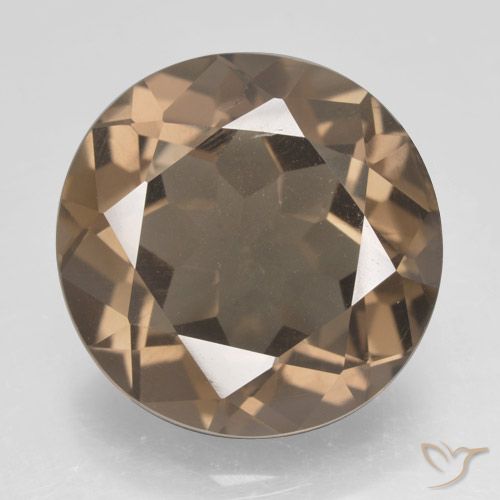 12.64ct Натуральный Коричневый Дымчатый кварц, Круглый, VVS-VS