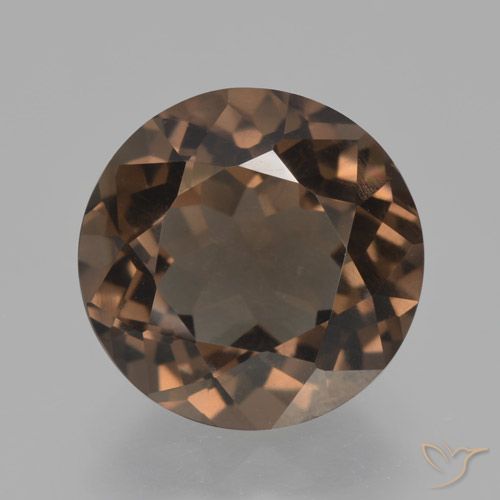 3.98ct Натуральный Коричневый Дымчатый кварц, Круглый, VVS-VS