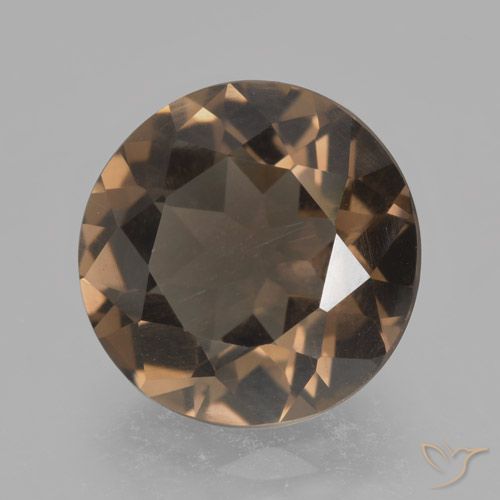 4.67ct Натуральный Средне-темно-коричневый Дымчатый кварц, Круглый, VVS-VS