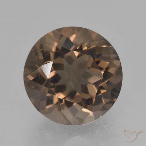 4.08ct Натуральный Теплый коричневый Дымчатый кварц, Круглый, VVS-VS