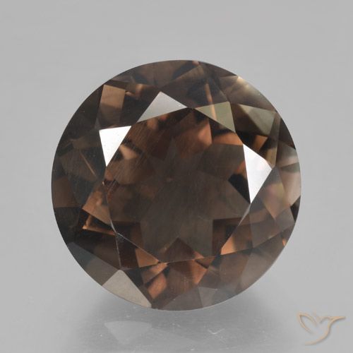 5.09ct Натуральный Гикори Браун Дымчатый кварц, Круглый, VVS-VS