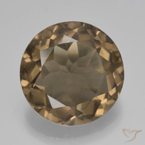 5.22ct Натуральный Средне-светло-коричневый Дымчатый кварц, Круглый, Чистота VS