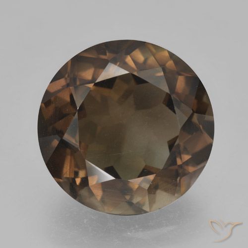 5.09ct Натуральный Темно-коричневый Дымчатый кварц, Круглый, VVS-VS