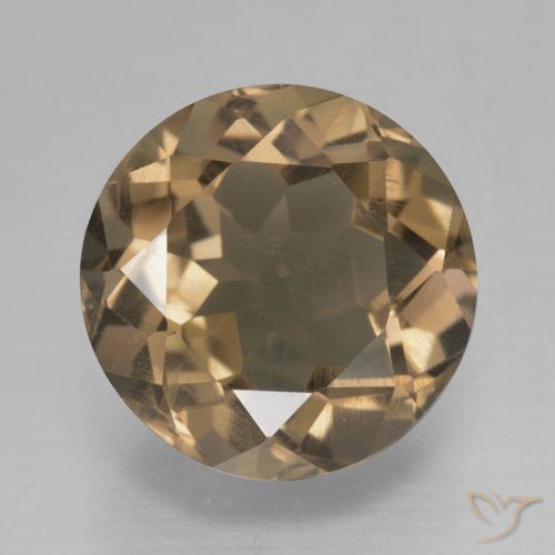 5.08ct Натуральный Средне-светло-коричневый Дымчатый кварц, Круглый, Чистота VS