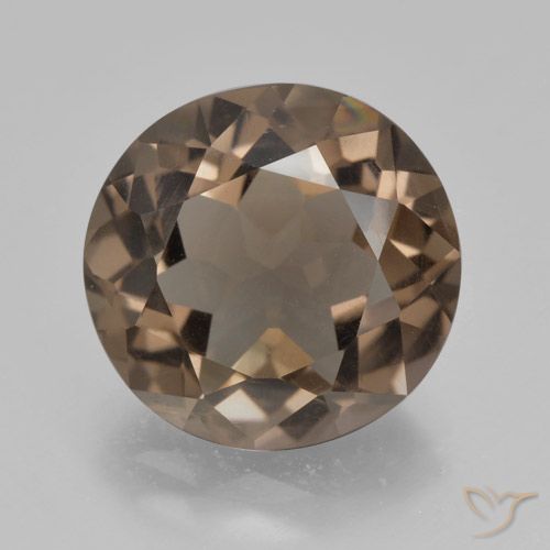5.13ct Натуральный Гикори Браун Дымчатый кварц, Круглый, VVS-VS