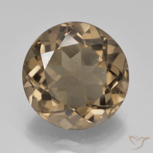 5.85ct Натуральный Светлый мокко Дымчатый кварц, Круглый, Чистота VS