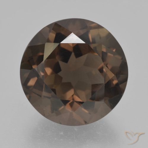 5.44ct Натуральный Коричневый Дымчатый кварц, Круглый, VVS-VS