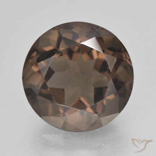 5.08ct Натуральный Коричневый Дымчатый кварц, Круглый, VVS-VS