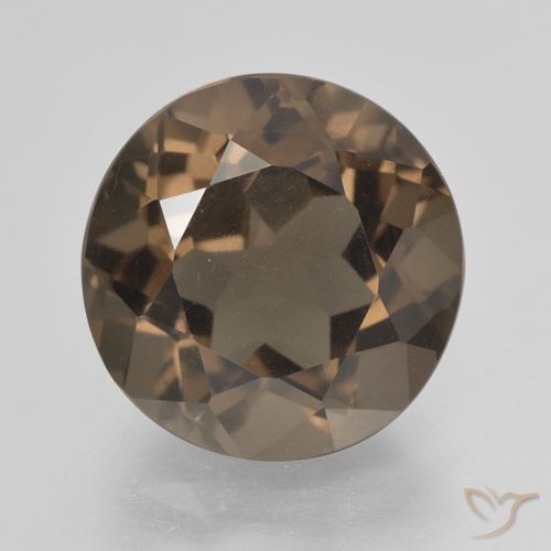 5.25ct Натуральный Гикори Браун Дымчатый кварц, Круглый, VVS-VS