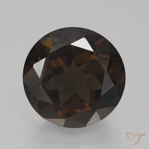 4.79ct Натуральный Темно-шоколадно-коричневый Дымчатый кварц, Круглый, VVS-VS