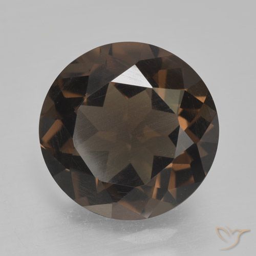 4.33ct Натуральный Коричневый Дымчатый кварц, Круглый, VVS-VS