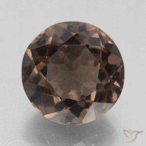 4.32ct Натуральный Средне-темно-коричневый Дымчатый кварц, Круглый, VVS-VS