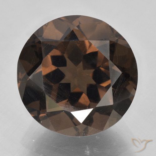 5.56ct Натуральный Красновато-коричневый Дымчатый кварц, Круглый, VVS-VS