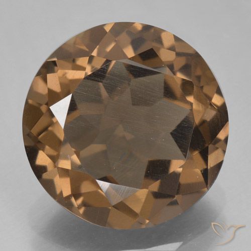 5.90ct Натуральный Коричневый Дымчатый кварц, Круглый, VVS-VS