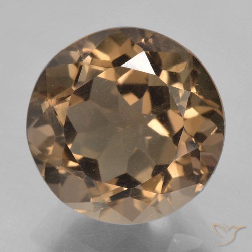 5.73ct Натуральный Средне-темно-коричневый Дымчатый кварц, Круглый, VVS-VS