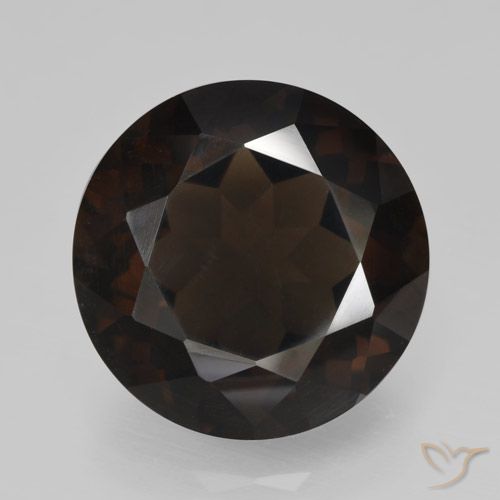 11.84ct Натуральный Шоколадно-коричневый Дымчатый кварц, Круглый, Чистота VVS