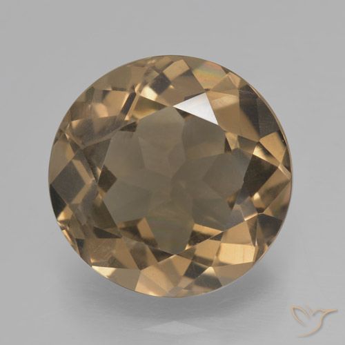 6.45ct Натуральный Средне-светло-коричневый Дымчатый кварц, Круглый, VVS-VS