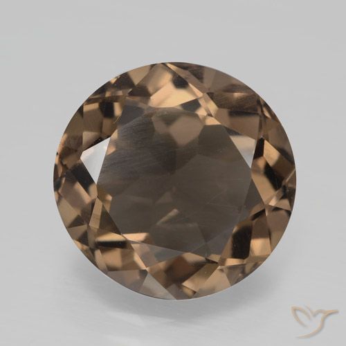 4.26ct Натуральный Средне-темно-коричневый Дымчатый кварц, Круглый, VVS-VS