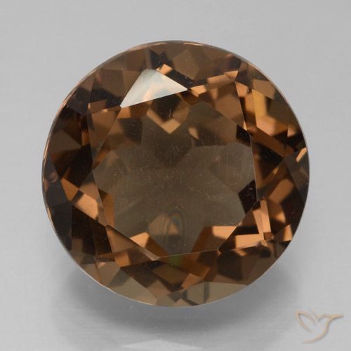 7.46ct Натуральный Коричневый Дымчатый кварц, Круглый, Чистота VS