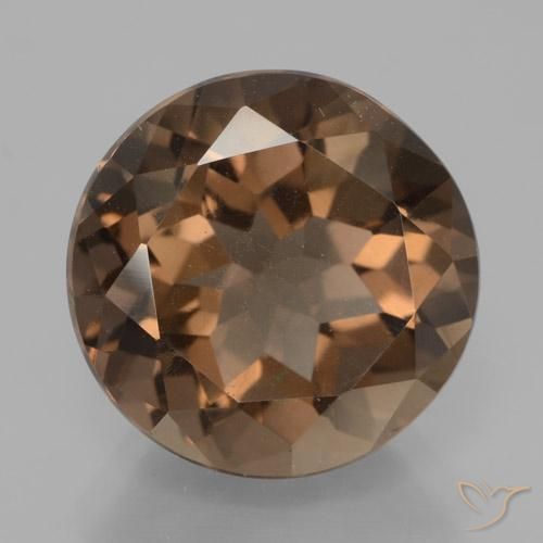 7.40ct Натуральный Коричневый Дымчатый кварц, Круглый, Чистота VS