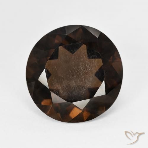6.24ct Натуральный Красновато-коричневый Дымчатый кварц, Круглый, VVS-VS