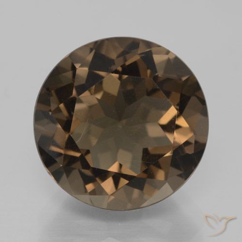 7.67ct Натуральный Теплый коричневый Дымчатый кварц, Круглый, VVS-VS