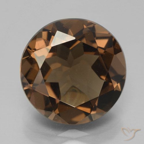 6.54ct Натуральный Гикори Браун Дымчатый кварц, Круглый, VVS-VS